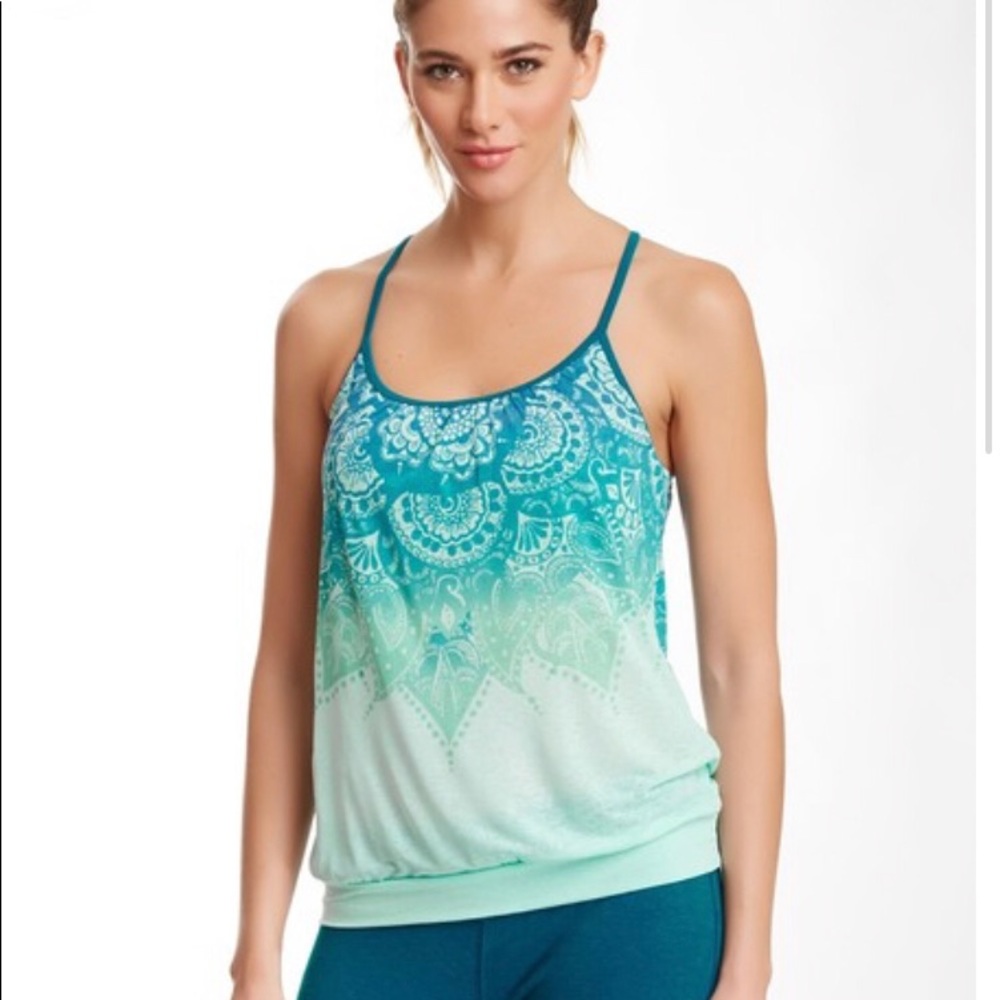 Prana Teal Ombre Paisley Tank Top